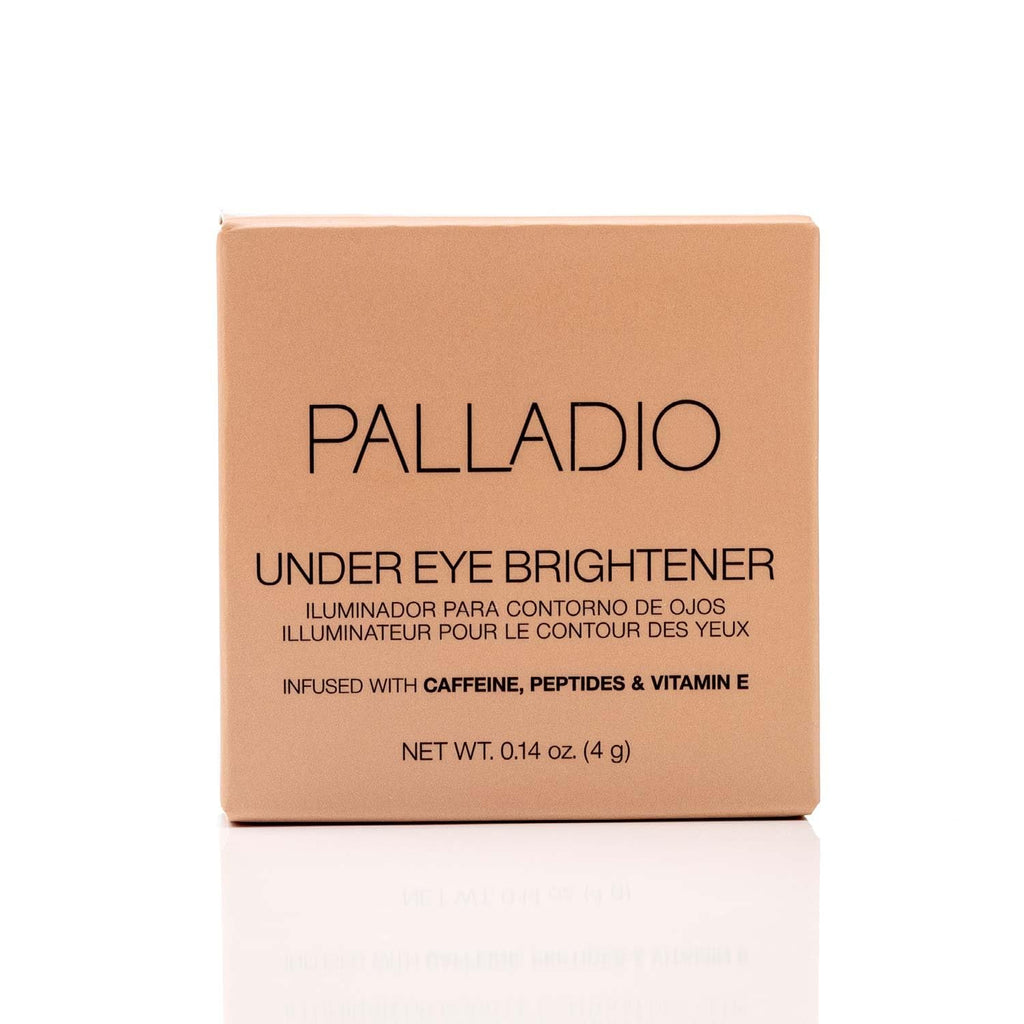 Palladio Under Eye Brightener, Conceal, Brightens, Reduces Appearance of Dark Circles, With Caffeine Peptides & Vitamin E, Tired Skin Color Correcting Brightener & Primer, Light to Medium (Soft Pink)