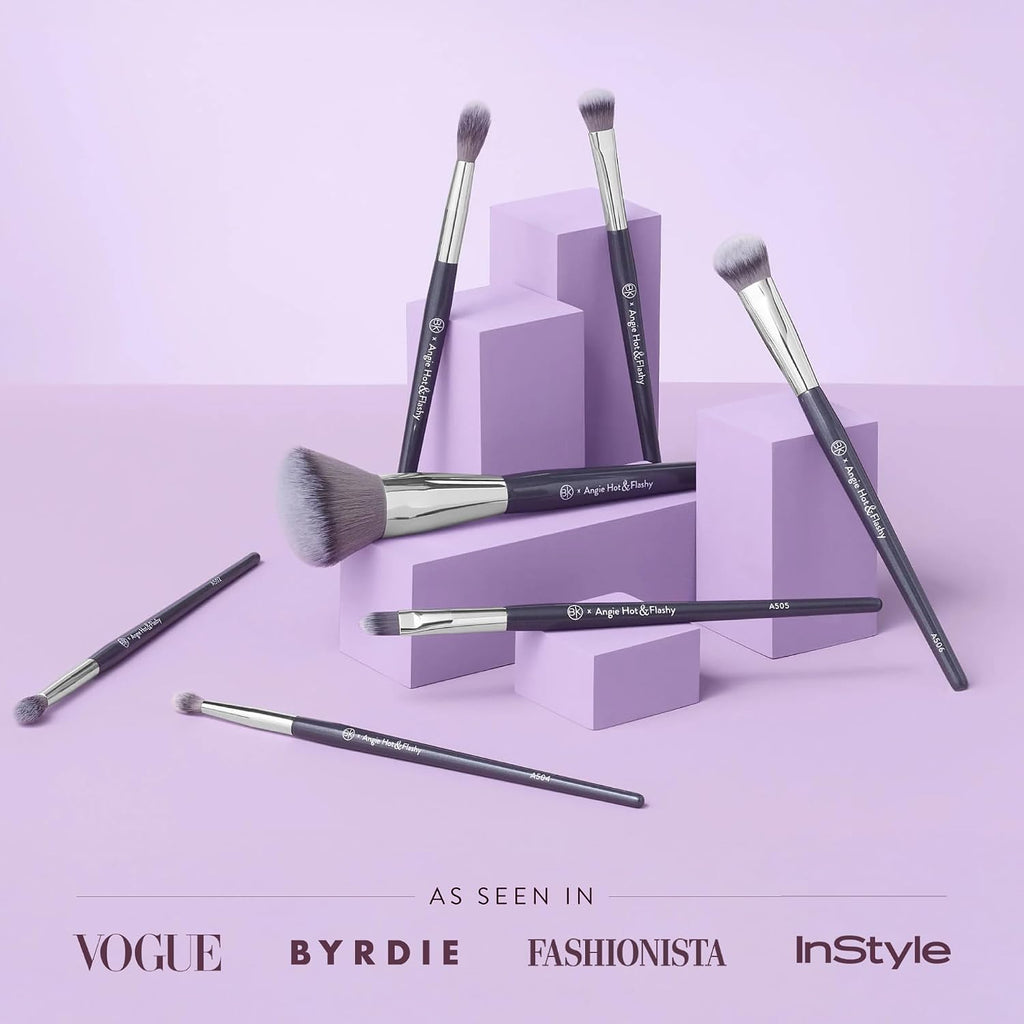 BK BEAUTY Angie Hot & Flashy Makeup Brush Set, 7 Face & Eye Brushes