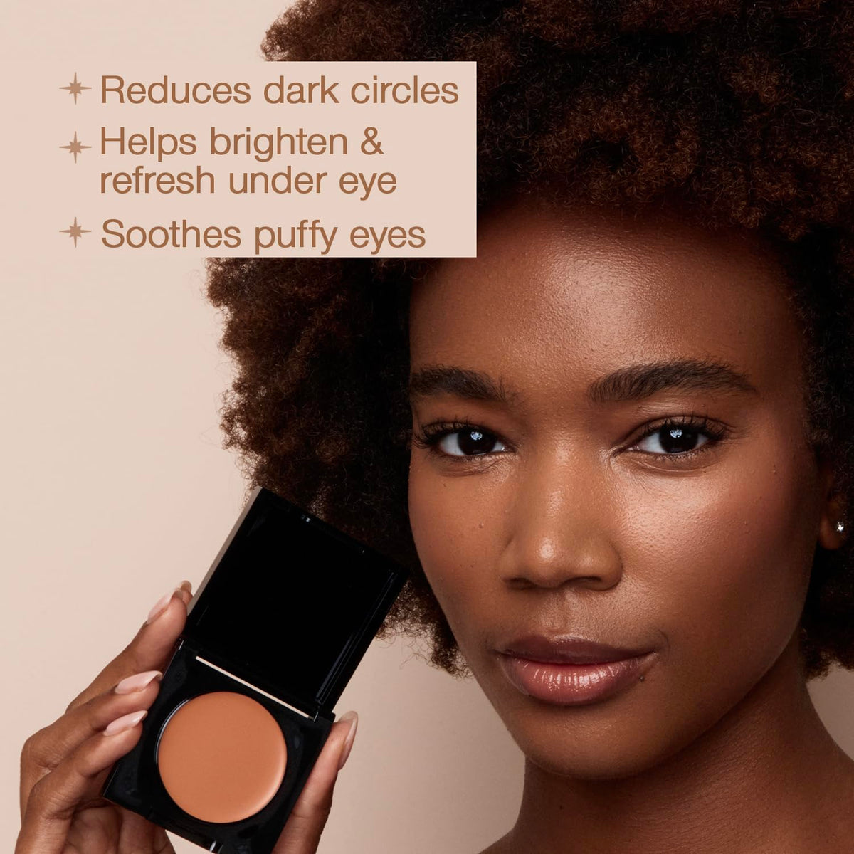 Palladio Under Eye Brightener, Conceal, Brightens, Reduces Appearance of Dark Circles, With Caffeine Peptides & Vitamin E, Tired Skin Color Correcting Brightener & Primer, Light to Medium (Soft Pink)