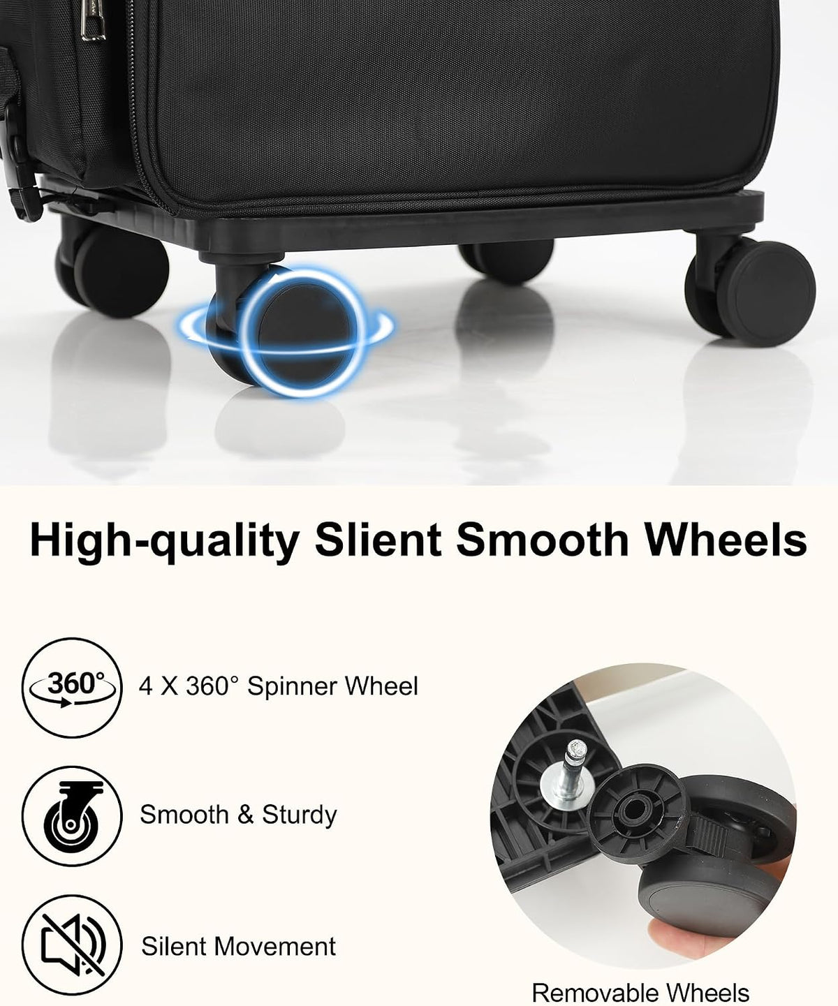 Relavel Rolling Makeup Case, Hair Tools Travel Bag Cosmetology Case on Wheels with 2 Clear Bags, Professional Hairstylist Bag Makeup Artist Storage Train Case Barber Organizer with 360° Spinner Wheels