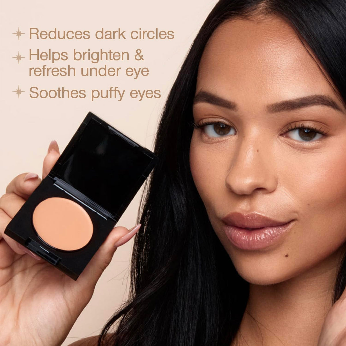 Palladio Under Eye Brightener, Conceal, Brightens, Reduces Appearance of Dark Circles, With Caffeine Peptides & Vitamin E, Tired Skin Color Correcting Brightener & Primer, Light to Medium (Soft Pink)