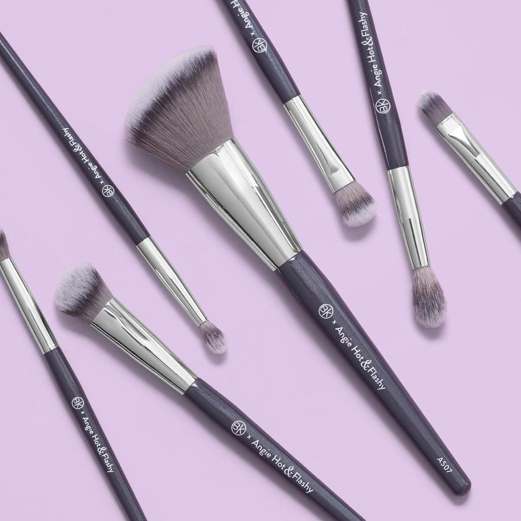 BK BEAUTY Angie Hot & Flashy Makeup Brush Set, 7 Face & Eye Brushes