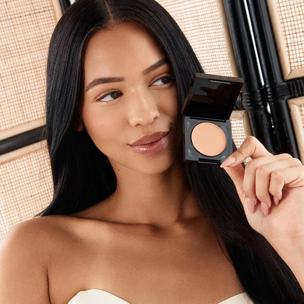 Palladio Under Eye Brightener, Conceal, Brightens, Reduces Appearance of Dark Circles, With Caffeine Peptides & Vitamin E, Tired Skin Color Correcting Brightener & Primer, Light to Medium (Soft Pink)