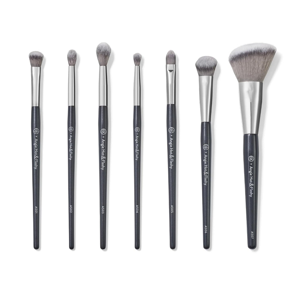 BK BEAUTY Angie Hot & Flashy Makeup Brush Set, 7 Face & Eye Brushes