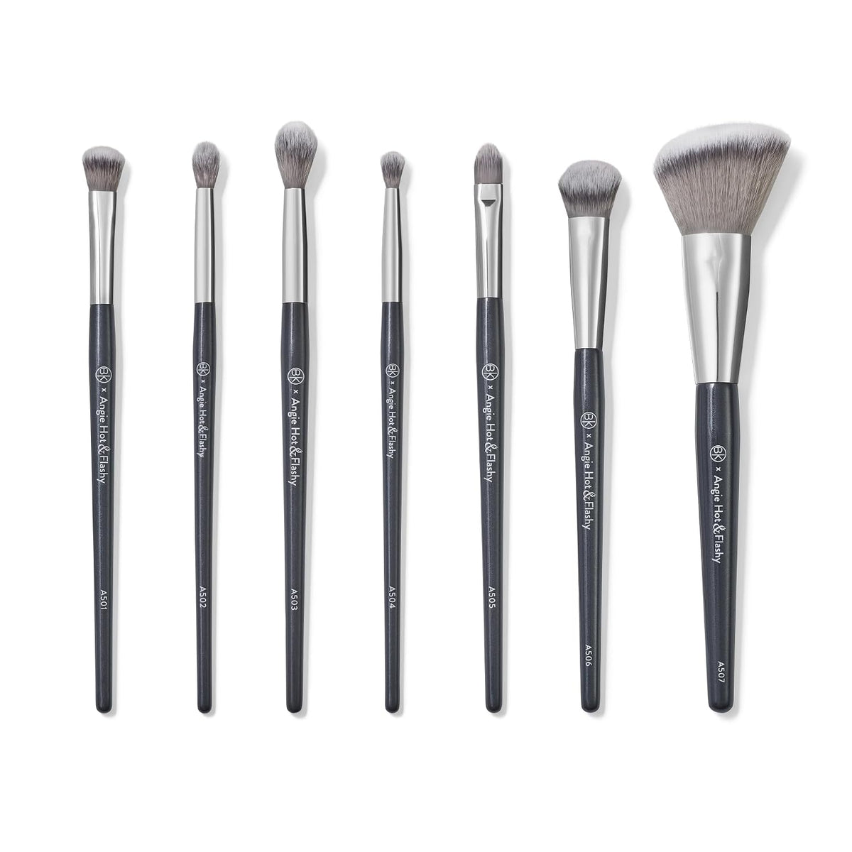 BK BEAUTY Angie Hot & Flashy Makeup Brush Set, 7 Face & Eye Brushes